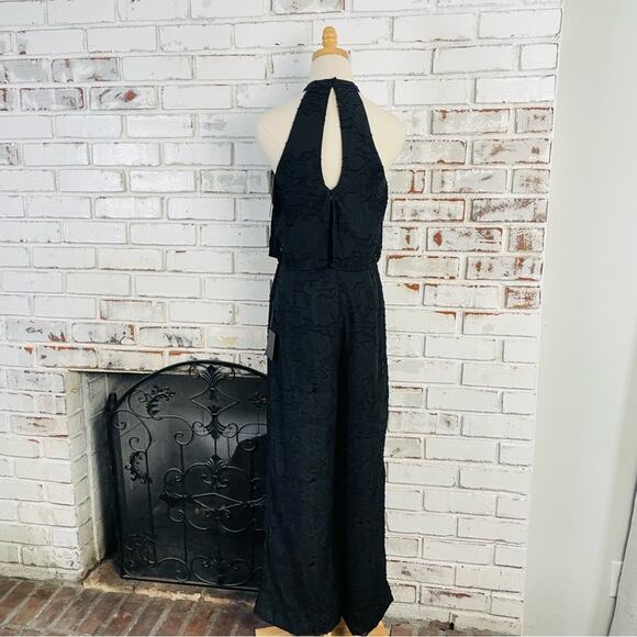 Lulus Lovely for Today Black Floral Burnout Mock Neck Jumpsuit - Picture 6 of 12